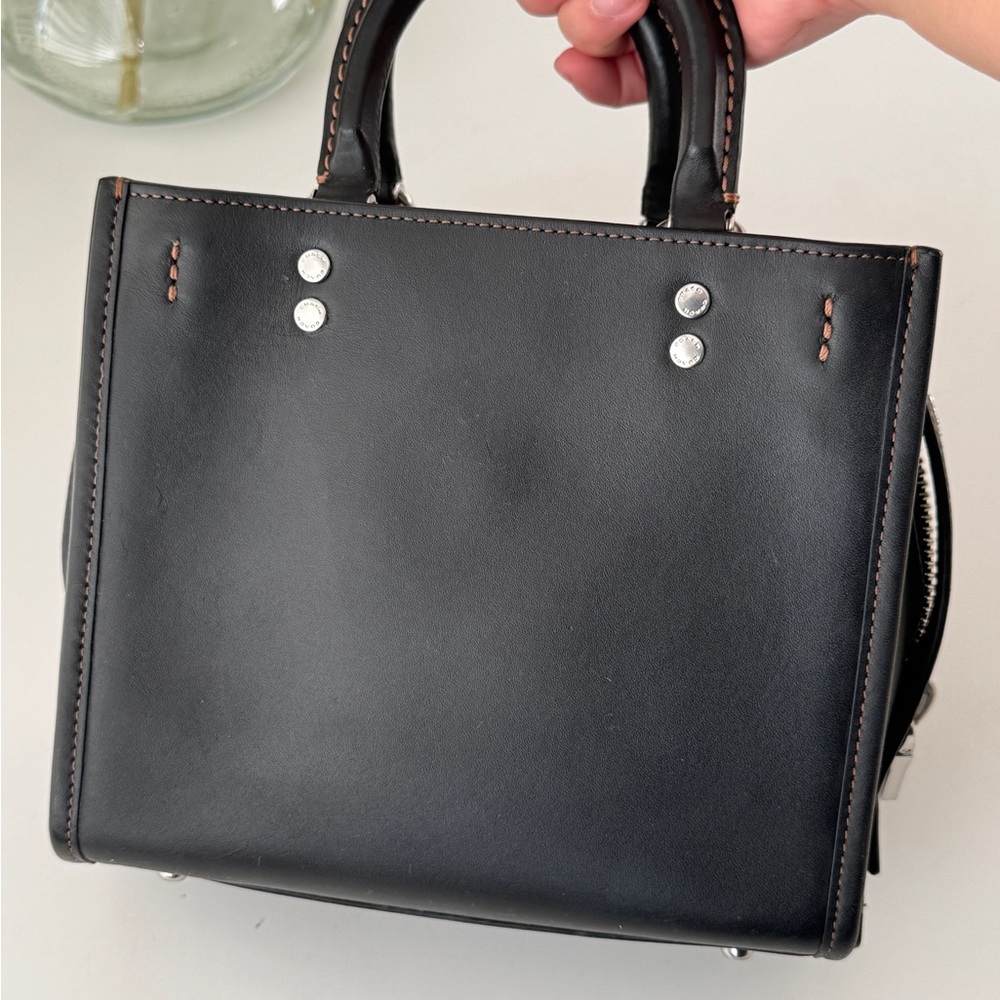 Coach Black Leather Handbag with Heart Charm - Picture 3 of 15